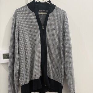 Michael Kors Men's Zip-Up Sweater in Gray and Black